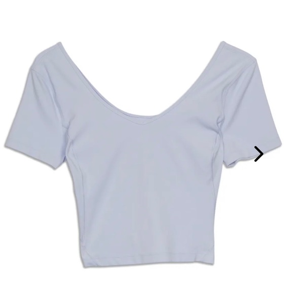 Lululemon short sleeve light blue crop top size 4/6 Like New Condition - Picture 3 of 6